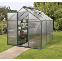 Serre Vitavia Triton 3800 panneaux alvéolés 6 mm avec fondation 198x193 cm verte