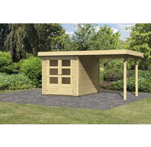 Gartenhaus Karibu Kodiak 2 im Set mit Schleppdach 467 x 238 cm natur