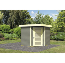 Abri de jardin en bois avec porte dans le jardin