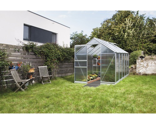 Serre Vitavia Apollo 6200 panneaux alvéolés 4 mm avec fondation 195x323 cm aluminium