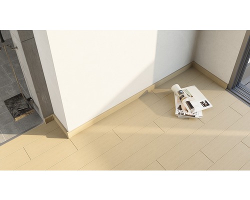 Heller Raum mit Bodenleisten und Zeitschriften