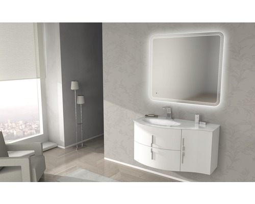 Ensemble de meubles de salle de bains EEK Sting 104 cm gauche blanc à haute brillance