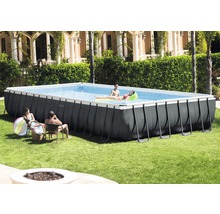 Intex Frame Pool im Garten mit badenden Personen