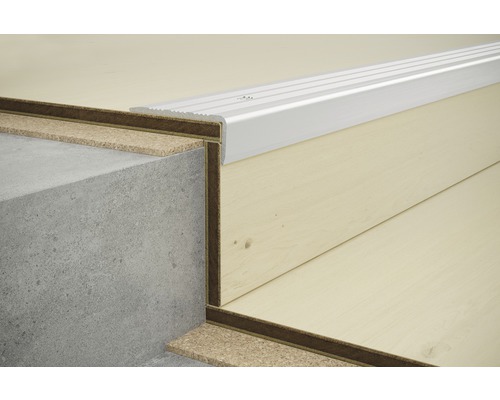 Treppenkante mit Trittstufenverkleidung und Setzstufenverkleidung