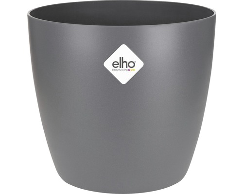 Pot de fleurs gris avec logo Elho