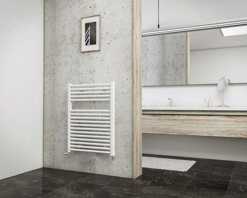 Radiateur de salle de bains SCHULTE München 775 x 600 mm blanc alpin raccordement des deux côtés en bas