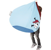 Sitzsack mit Streifenmuster und Totenkopfmotiv