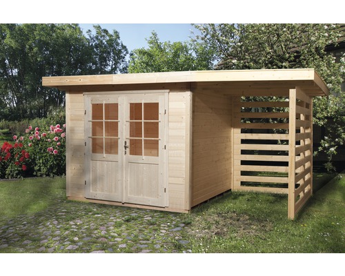 Chalet de jardin weka 179 avec emplacement de stockage Taille 1 385x240 cm naturel