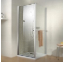 Paroi de douche en verre avec accès d''angle dans la salle de bain