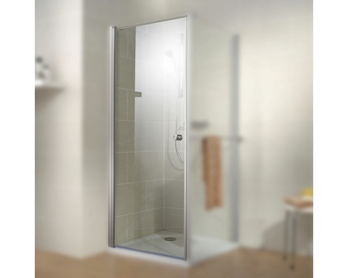 Porte pivotante Schulte Garant Porta gauche 800x2000mm verre véritable transparent clair alu nature