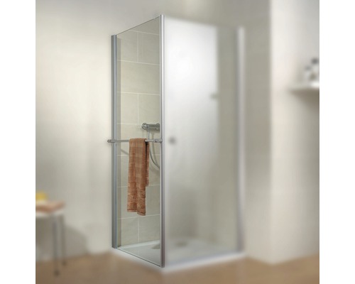 Paroi latérale pour porte pivotante Schulte Garant 800x2000 mm verre véritable transparent clair alu nature avec porte-serviettes