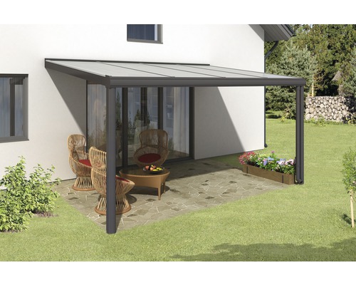 Toiture pour terrasse SKAN HOLZ Genua 434x307 cm anthracite