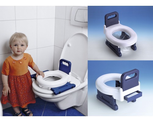 Rolas Trading Abattant Toilette Enfant - Blanc avec Bordure Bleue