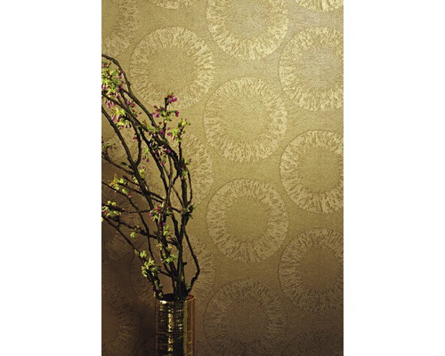 Tapete mit Kreisdesign und Zweig in Vase