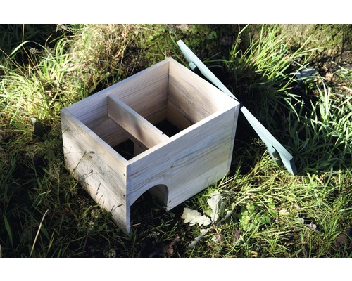 Maison à hérissons en bois avec cloison et élément de toit