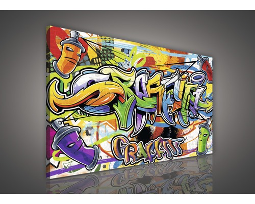 Image murale avec motif graffiti et lettrage