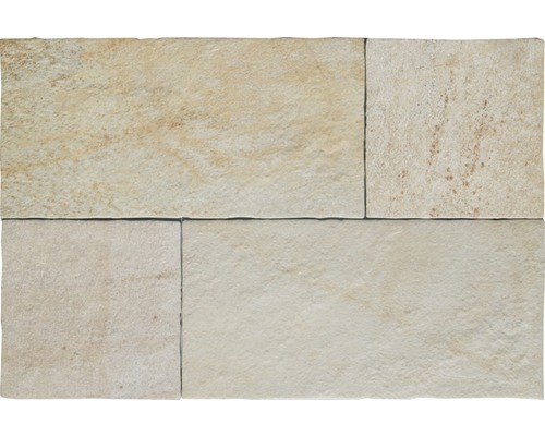 Assemblage de quatre carreaux muraux avec aspect pierre