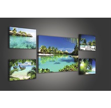 Image murale en plusieurs parties avec des motifs de plage tropicale