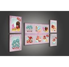 Décoration murale avec image sur toile en plusieurs parties avec des motifs de bonbons