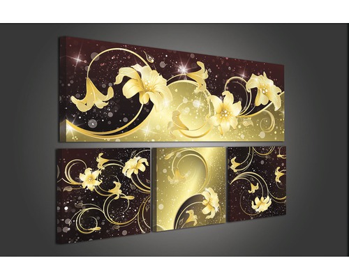 Tableau mural en plusieurs parties avec motif floral pour la décoration murale