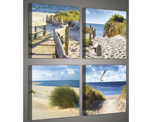 Mehrteiliges Wandbild mit Strand- und Meeresmotiven