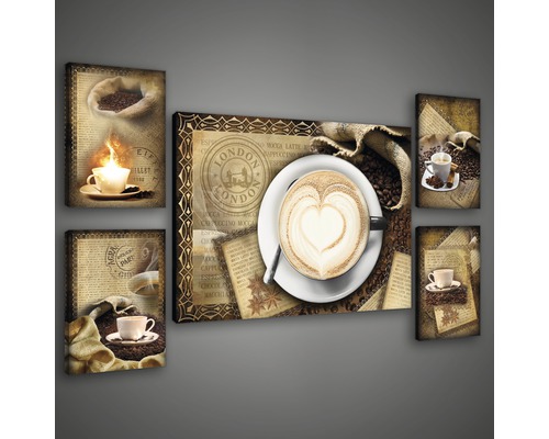 Mehrteiliges Wandbild mit Kaffeemotiv