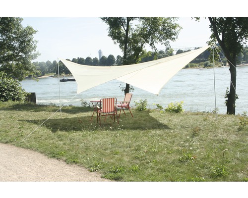 Vierecksonnensegel, 4,0 x 4,0 m, aus wasser- und windabweisenden PES, inklusive 2 Befestigungsstangen, sand Vierecksonnensegel, 4,0 x 4,0 m, aus wasser- und windabweisenden PES, inklusive 2 Befestigungsstangen, sand