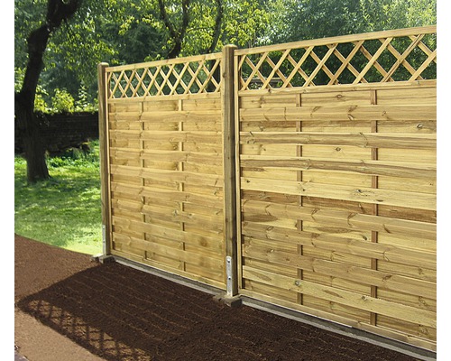 Clôture en bois avec motif losanges pour le jardin
