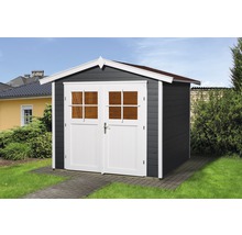Gartenhaus weka Massivholz 285 x 235 cm anthrazit-weiss