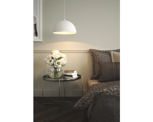 Suspension FLAIR 1 ampoule Ø 40 cm blanc/argent Suspension FLAIR 1 ampoule Ø 40 cm blanc/argent