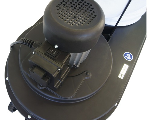 Vue détaillée d''un système d''aspiration des poussières avec moteur et interrupteur