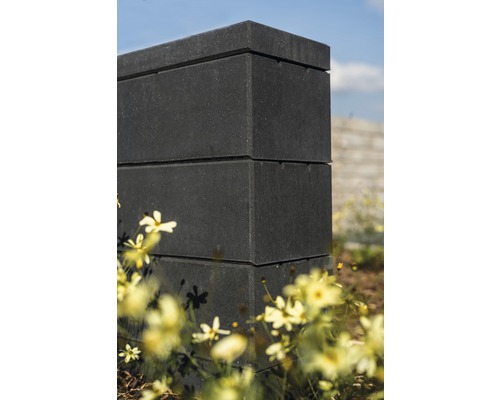 Mauerabdeckplatte iBrixx Modern basalt mit Glimmer 45 x 22,5 x 5 cm