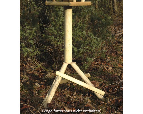 Vogelhausständer aus Holz im Garten