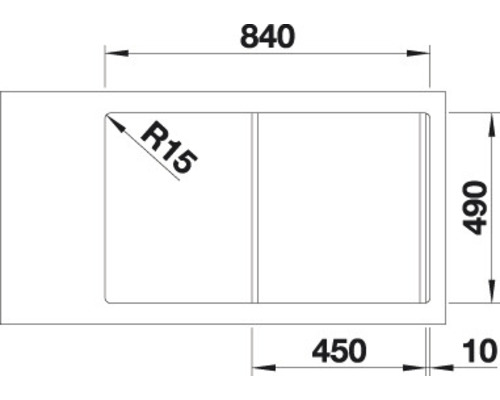 Schéma d''un évier avec des dimensions