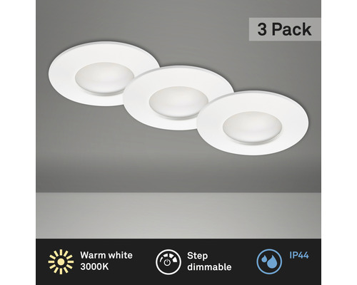 LED Einbauleuchte Kunststoff 3 x 5 W weiss Ø 60 mm, dimmbar