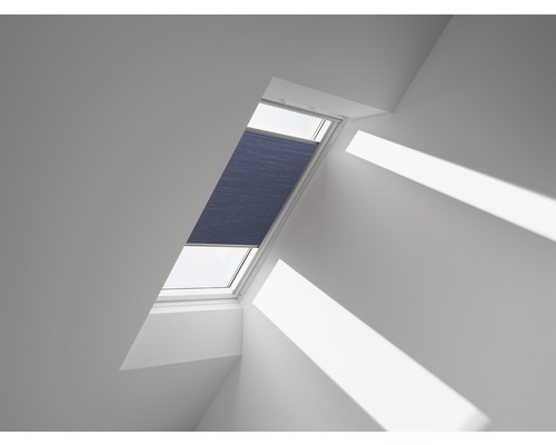 Store plissé alvéolaire VELUX DuoLine bleu à commande manuelle FHC P10 1156S