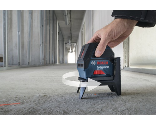 Logo Bosch. Laser combiné pour l'alignement avec une flèche rotative.