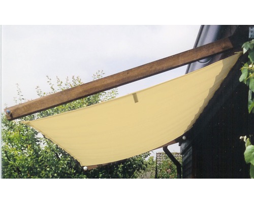 Polyester Segeltuch witterungsfester Stoff elfenbein 146x300 cm Sonnensegel zur Montage an einem Gebäude