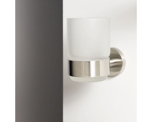 Support mural de gobelet à brosse à dents en acier inoxydable avec verre