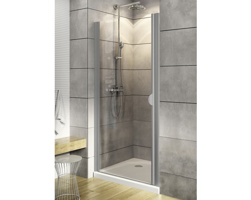 Porte de douche dans une niche Schulte ExpressPlus Sunny 80 cm verre transparent, couleur du profilé aluminium