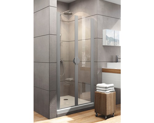 Porte de douche dans une niche Schulte ExpressPlus Sunny 100 cm verre transparent, couleur du profilé aluminium