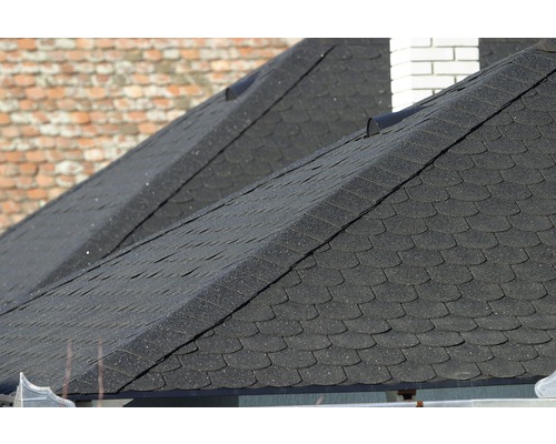 Vue de dessus d''un toit avec des bardeaux bitumés