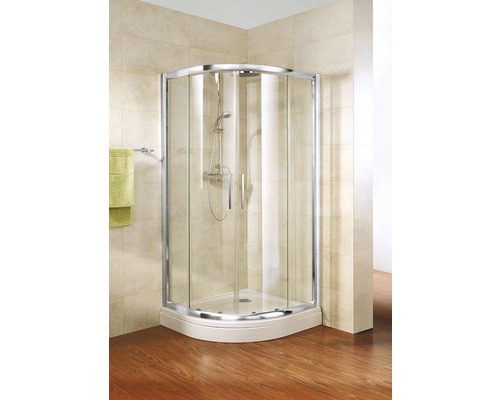 Runddusche Schulte Kristall/Trend II Radius 550 mm 1000x1850 mm Echtglas Klar chromoptik