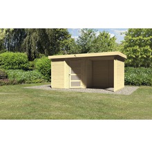 Gartenhaus Karibu Anvik 3 mit Schleppdach, Rück- und Seitenwand 467 x 238 cm natur