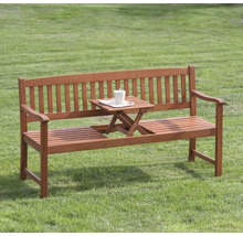 Banc de jardin en bois avec table intégrée