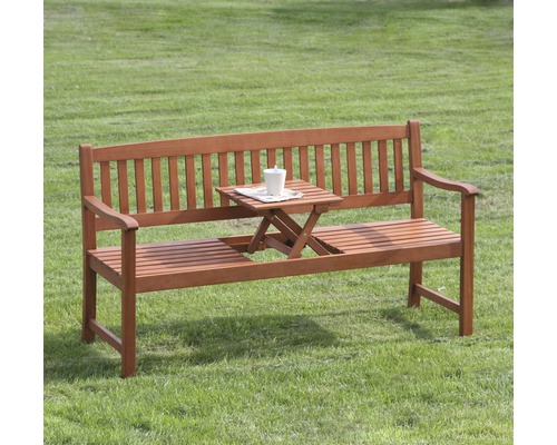 Banc de jardin en bois avec table intégrée