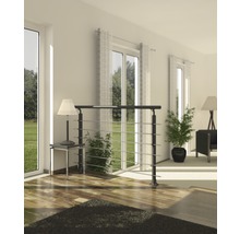 Pertura Melia Geländer-Komplettset Aluminium anthrazit mit sechs Edelstahlstäben für Bodenmontage B: 1.50 m