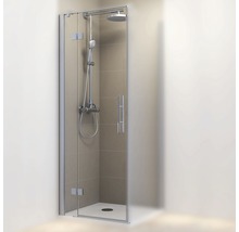 Paroi de douche avec porte pivotante et ensemble de douche