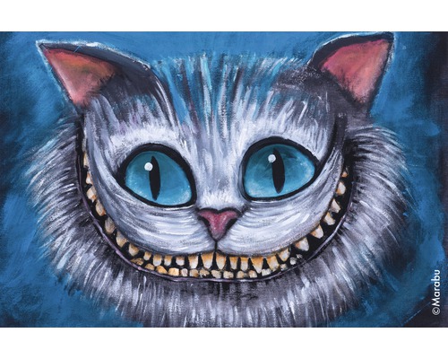 Gemaltes Porträt einer grinsenden Katze