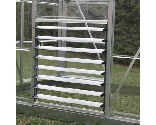 Fenêtre de serre avec lamelles pour la ventilation